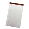 A Tops brand legal pad with lined paper and brown detail at the top.