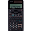 A black Sharp EL-546 scientific calculator with an equation on the display screen.