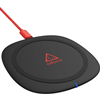 A black wireless charging pad with a red Adonit logo in the centre and a red charging cord.