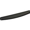 A thin black gel wrist rest for use with a mousepad.