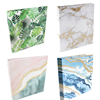 Four Bloom brand hardcover binders. Binders come in a variety of marbled pastel colours and botanical prints.
