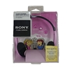 A pair of Sony MDR-222KD headphones in a pink cartoon package.