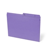 One box which contains 100 units of letter size file folders in the colour purple with 10.5 pts thickness.