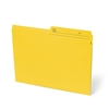 One box which contains 100 units of letter size file folders in the colour yellow with 10.5 pts thickness.