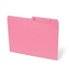 One box which contains 100 units of letter size file folders in the colour pink with 10.5 pts thickness.