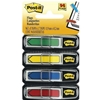 A package of 96 flags. 24 each of yellow, blue, green and red with a arrow outline. Each strip measures 1.7" x 0.5" (43 mm x 13 mm)