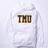White Hoodie with Varsity TMU Logo