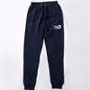 Navy Sweatpants with White Social Logo on Hip