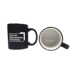 TMU Mug with White University Logo - Black/White