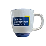 TMU Mug White with Cobalt Blue Rim