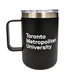 Travel Mug Matte 16 Oz. with TMU Logo - Black