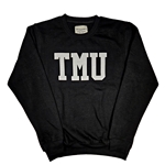 TMU Comfort Crewneck with White TMU Felt Logo - Black