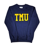 TMU Comfort Crewneck with Yellow TMU Felt Logo - Navy