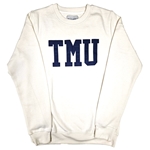 TMU Comfort Crewneck with Navy TMU Felt Logo - Cream