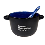 TMU Soup Bowl with Spoon - Black/Blue