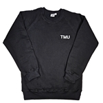 TMU Crewneck with White TMU Left Chest - Black