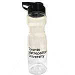TMU Sports Plastic Water Bottle 31Oz. w/ Black Lid