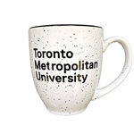 TMU Ceramic Bistro Mug 16oz. w/ Black Speckles - White