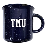 TMU Ceramic Mug 16oz. w/ White Speckles, Distress Trim - Cobalt Blue