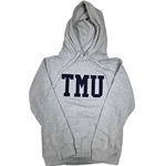 TMU Comfort Hoodie with Navy TMU Felt Logo - Grey