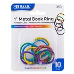 Assorted Colour Metal Book Rings 1"