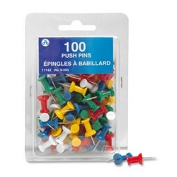 PUSH PINS ASST COLOURS (PK 100)