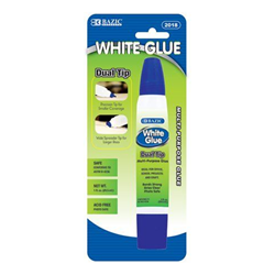 A Bazic brand dual tip glue stick in blue and green packaging.