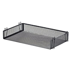 A grey metal mesh single level stackable legal tray.