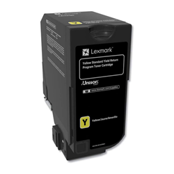 A yellow Lexmark 3K CS720 CS 725 toner cartridge.