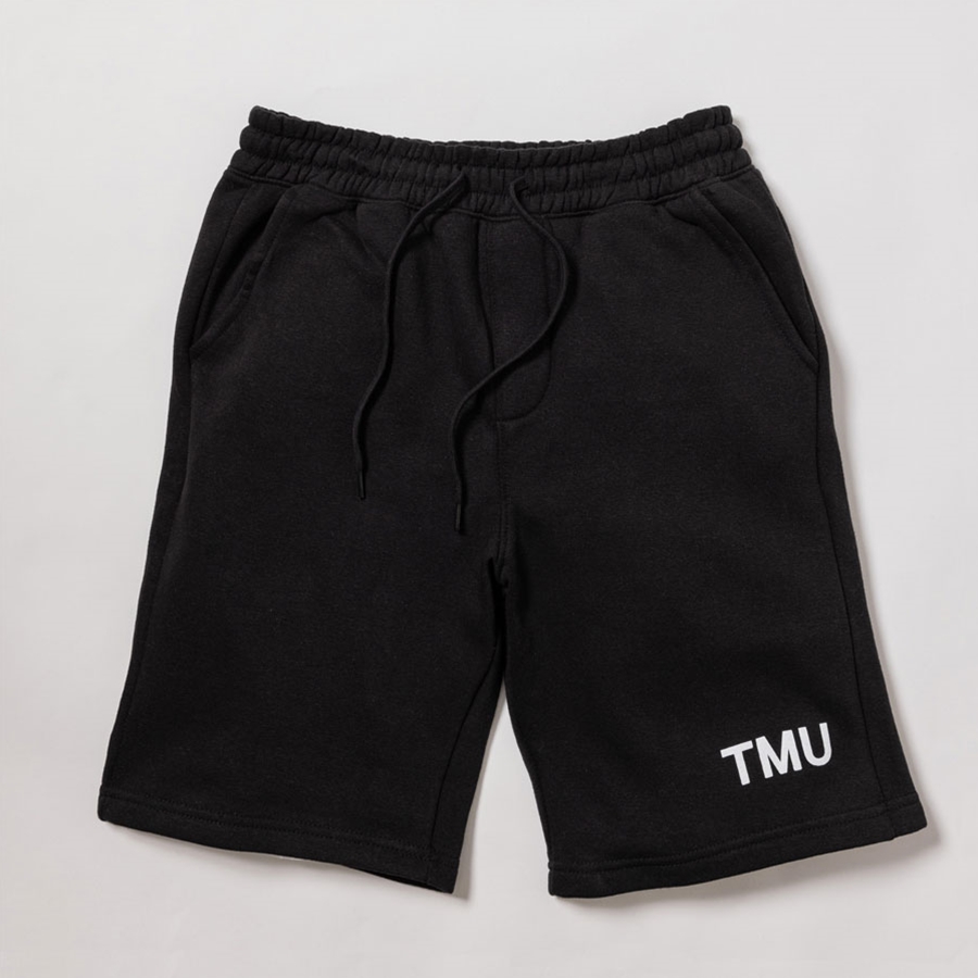 Black Long Shorts with White TMU on Hip