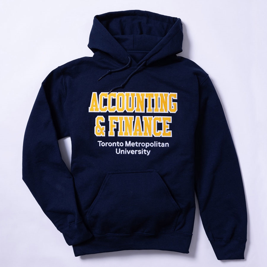 Navy Hoodie with Accounting & Finance Logo