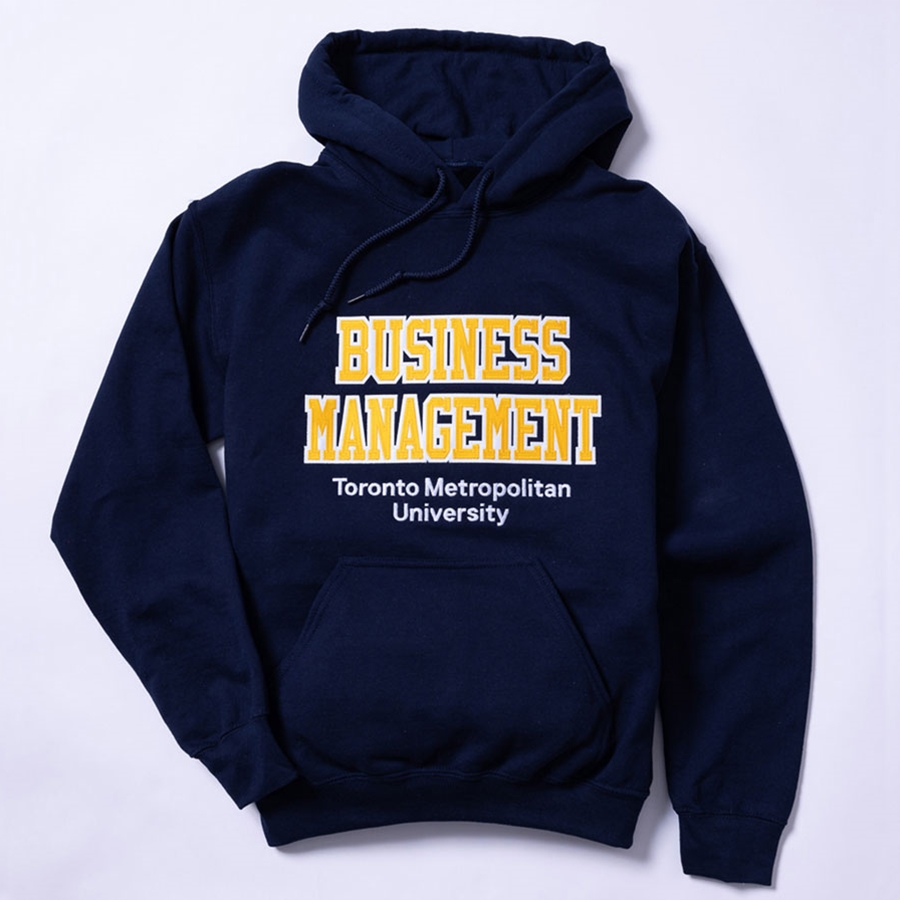Navy Hoodie with Business Management Logo