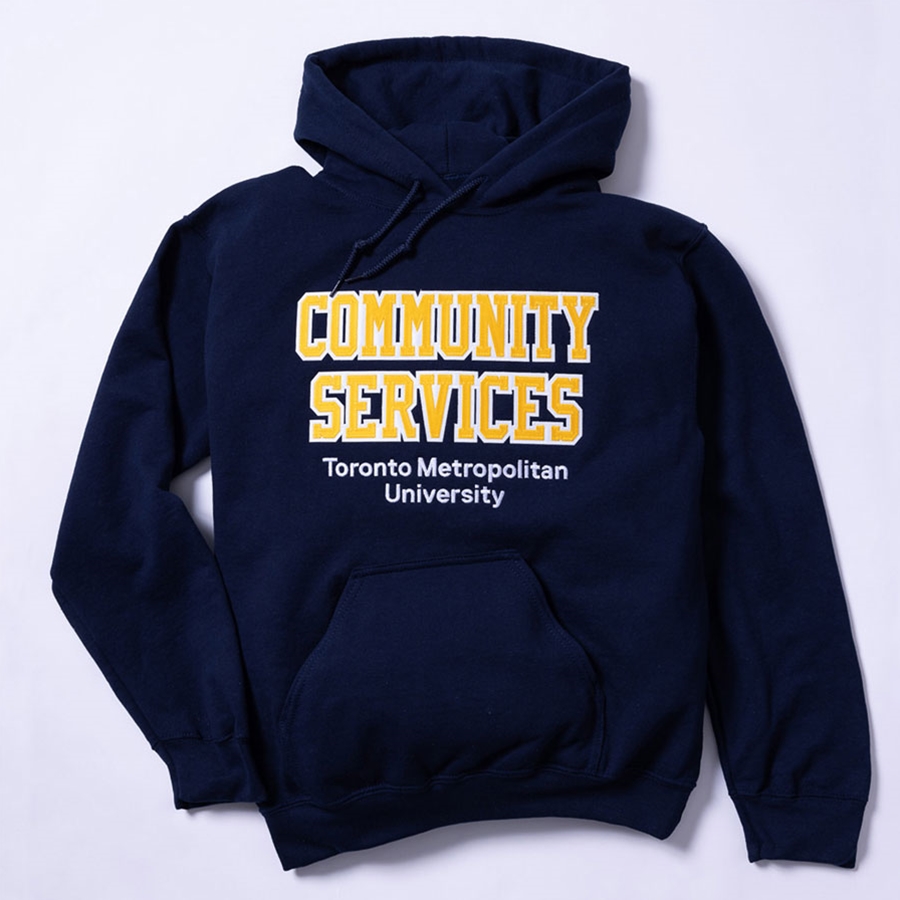 Navy Hoodie with Community Service Logo