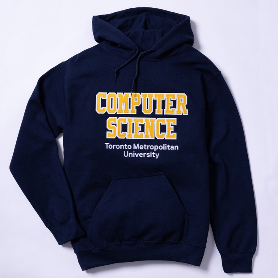 Navy Hoodie With Computer Science Logo