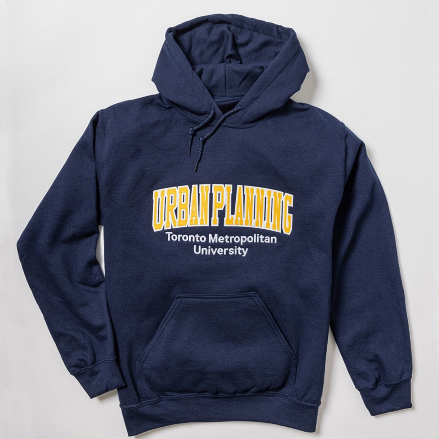 Navy Hoodie with Urban Planning Logo