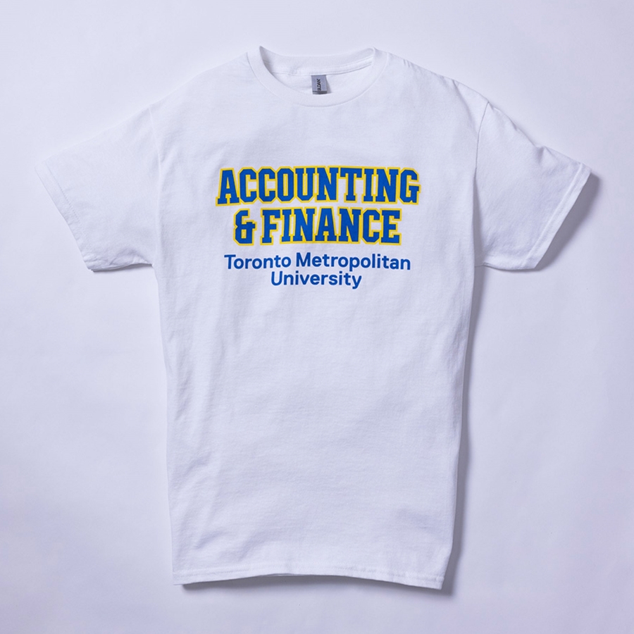 White T-Shirt with Accounting & Finance Logo