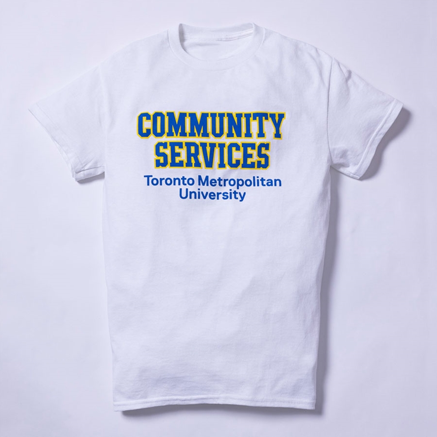 White T-Shirt with Community Services Logo