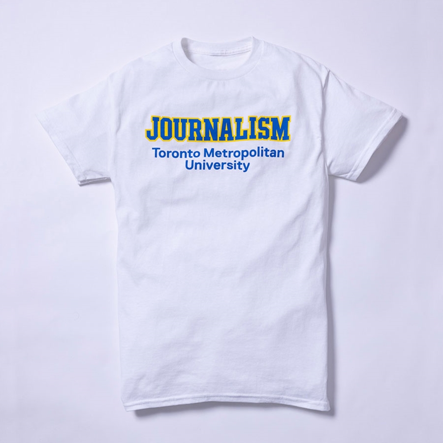 White T-Shirt with Journalism Logo