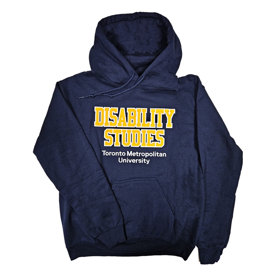 Navy Hoodie with Disability Studies Logo