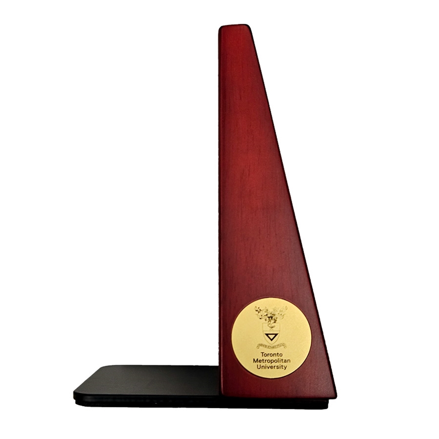 TMU Rosewood Bookends Gold Medallion