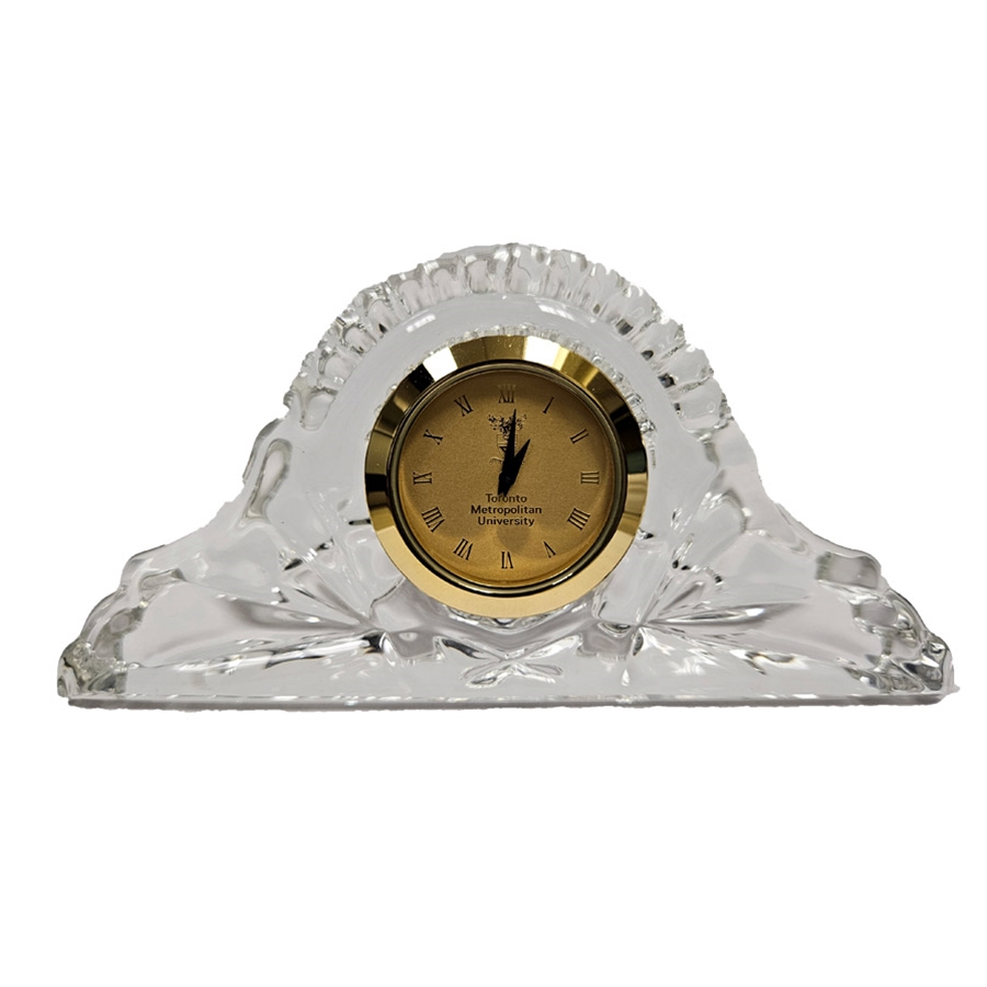 TMU Desk Clock: Napoleon Crystal Gold Medallion