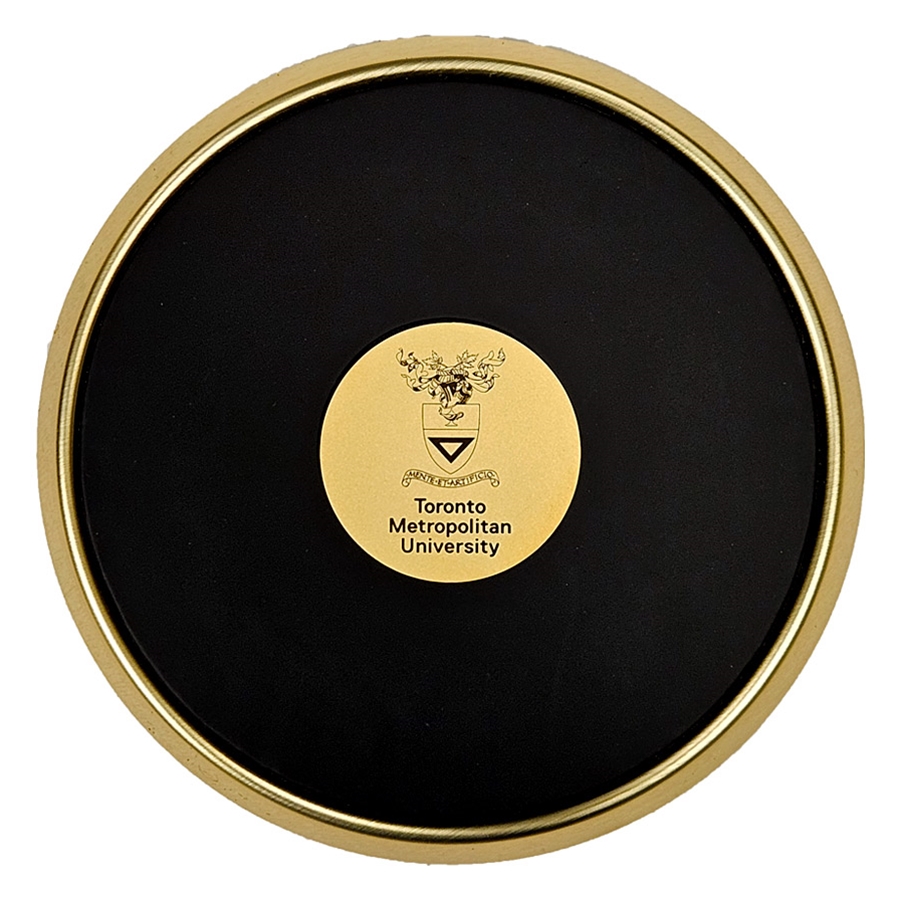 TMU Coaster: Brass Set-Stand Gold Medallion