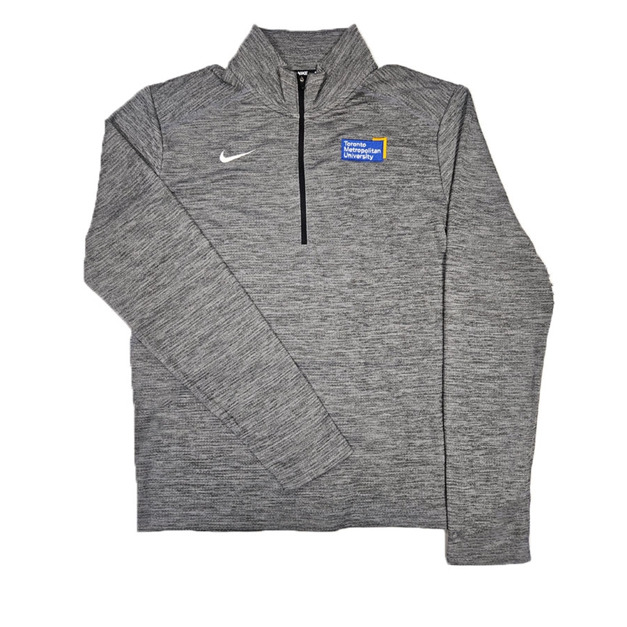 TMU Men's Nike Pacer 1/4 Zip with Colour University Logo Left Chest - Heather Grey