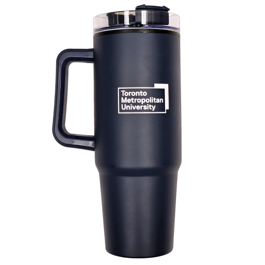 TMU 30 Oz. Tumbler w/ Handle & Straw - Navy