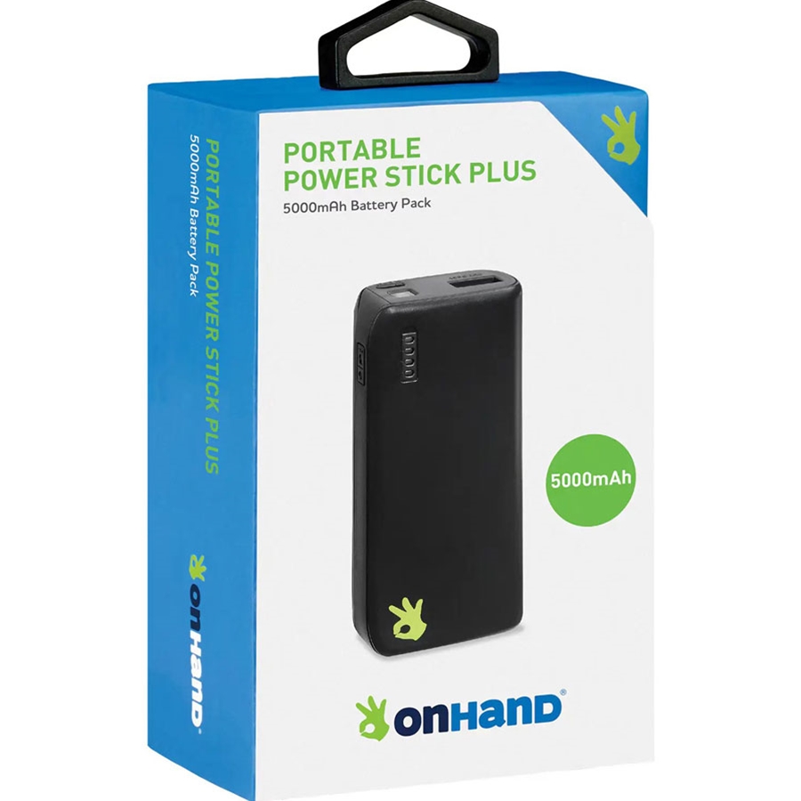 OnHand Portable Power Bank Plus 5,000 mAh - Black