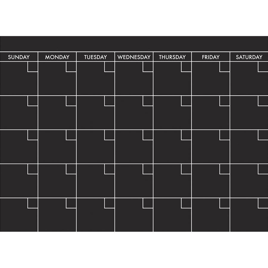 Chalk Calendar Peel and Stick Giant Wall Decal - Black and White