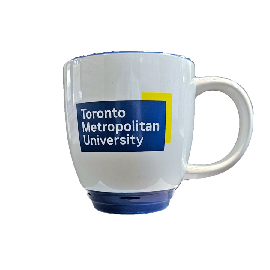 TMU Mug White with Cobalt Blue Rim