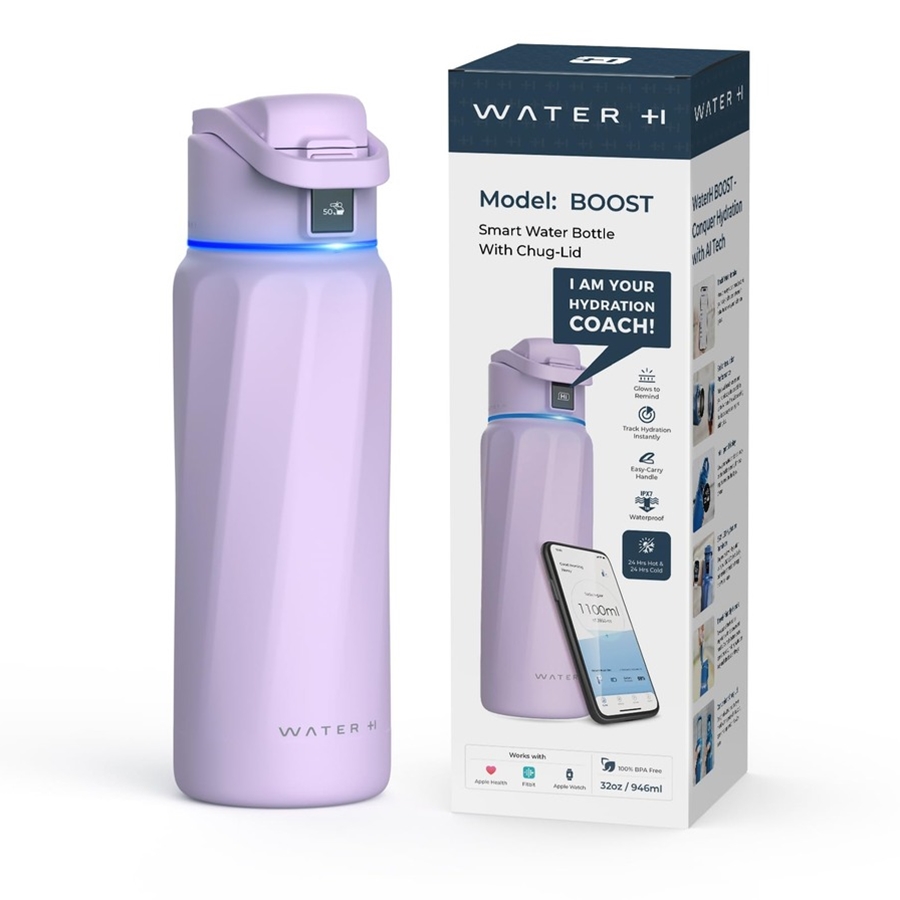 WaterH +1 Boost Water Bottle - Light Purple