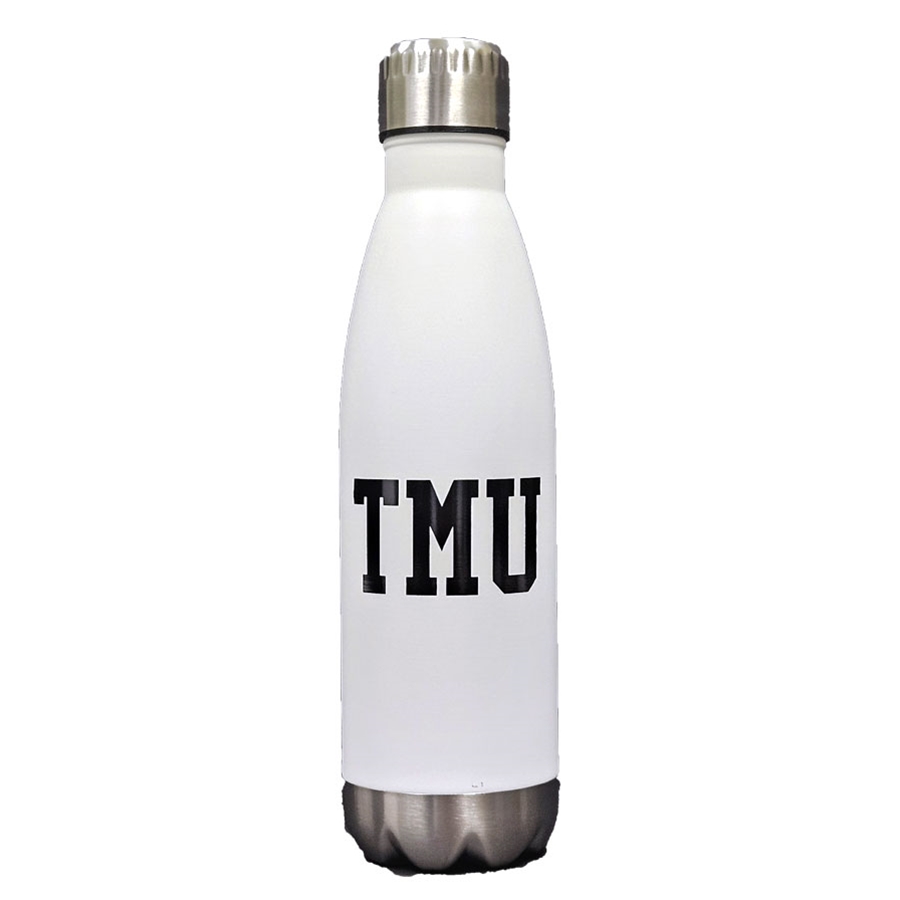 Water Bottle Matte 17 Oz. with TMU Logo - White