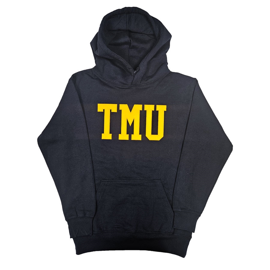 TMU Comfort Hoodie with Gold TMU Felt Logo - Navy